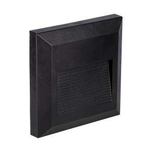 V-TAC 2W fekete LED lépcsővilágítás, szögletes, IP65, meleg fehér - Irányfény