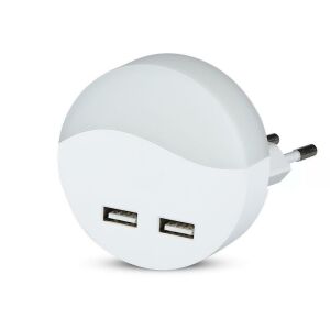 V-TAC Steckdosenlampe, Nachtlicht für 3000K USB-LED-Steckdose 133976141 - Nachtlicht, Projektoren