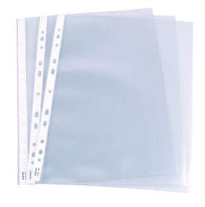 DONAU Genotherm A4 clear ring binder pockets, 50 micron, pack of 3 - Document wallet