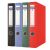 DONAU A4 ring binders in black, blue, green, and red
