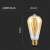 V-TAC 4.8W ST64 filament LED izzó, borostyán, E27, méretek