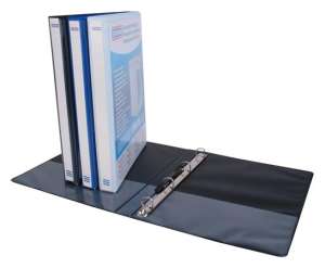 DONAU A4 4 gyűrűs könyv, fekete, panorámás, 44 mm gerinc - Iratrendezés