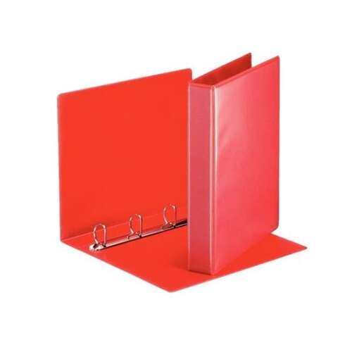 DONAU Ring Binder, red, A4 size, 2 rings, PP/cardboard cover, open view