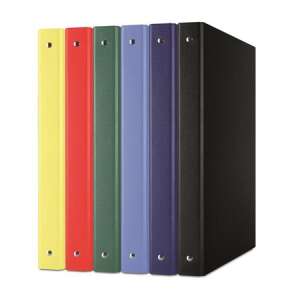 DONAU ring binder, 4 rings, A4 size, 6 colors, yellow, red, green, blue, dark blue, black - Ring binder