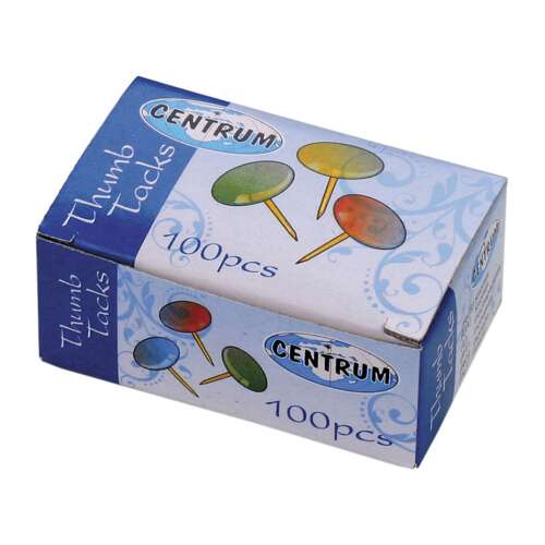 Centrum színes rajzszögek, 100 darabos dobozban