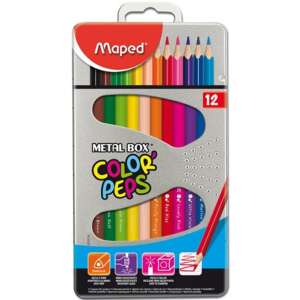 Maped Color Peps színesceruza készlet 12db-os fémdobozos normál háromszög