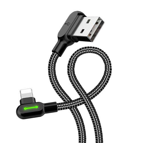 Mcdodo CA-4674 LED szögű USB-Lightning kábel 0,5 m fekete