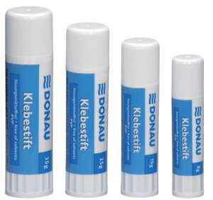 DONAU Glue Stick, 35g, 25g, 15g, 8g, solvent-free, for paper, cardboard, photos, textiles - Adhesive