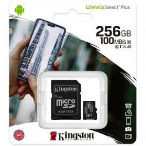 Micro SD kártya Kingston 256GB Canvas Select UHS-I Class10 MB+adapter SDCS2/256GB