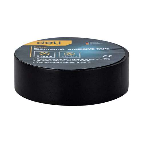 Deli Tools EDL5261 electrical adhesive tape, black, 10m
