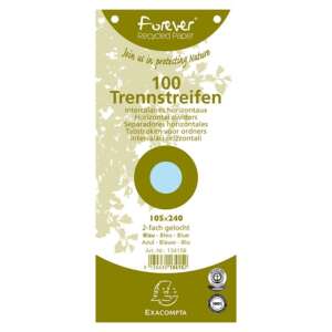 100 Trennstreifen, blau, 240x105 mm, Forever Recycled Paper, Exacompta - Exacompta