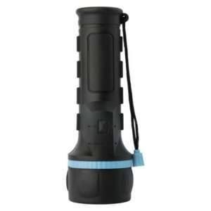 Emos LED flashlight, black and blue, with lanyard - EMOS