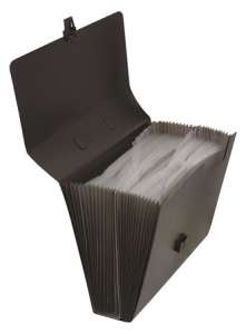 DONAU Harmonijka, 26 kieszeni, czarny, A4, PP, otwarty - Folder harmonijki