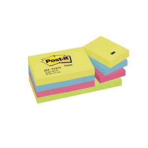 3M Post-it Notizen, 38x51mm, 100 Blatt, gemischte Farben, 12 Blöcke pro Packung - Notizblöcke