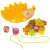 Wooden hedgehog balance and threading game with fruit shaped blocks, perfect for developing fine motor skills and hand-eye coordination
