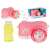 Bubble camera toy, shaped like a camera, with a bottle of bubble solution