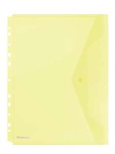 DONAU A4 dosar de documente din PP galben cu clapetă și închidere cu buton - Huse de protecţie acte