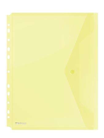 DONAU A4 dosar de documente din PP galben cu clapetă și închidere cu buton