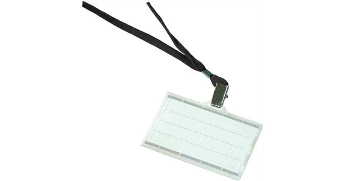 DONAU Azonosítókártya tartó, fekete nyakba akasztóval, 85x50 mm, műanyag,  DONAU, Pepita.hu