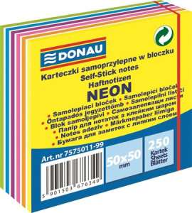 DONAU Neon Self-Stick Notes, 250 sheets, 50x50mm - Notepad