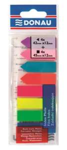 DONAU Etichetă de marcare, plastic, etichetă și formă de săgeată, 8x25 coli, 12x45/42 mm, DONAU, culoare neon 31561310 Etichete de marcat