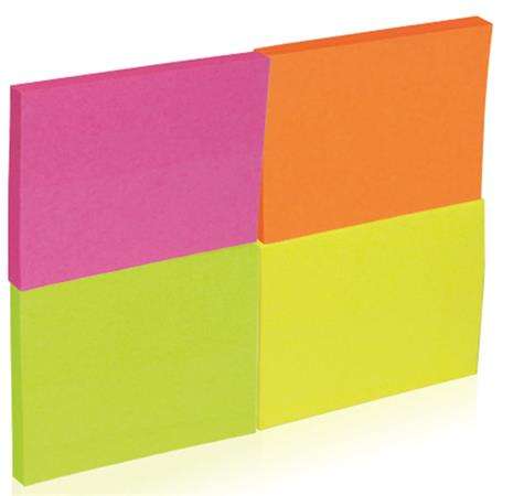 DONAU self-stick notes, neon colors, 4 packs of 50 sheets