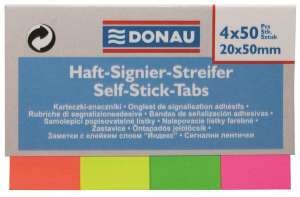 DONAU Etichetă de marcare, hârtie, 4x50 coli, 20x50 mm, DONAU, culori mixte 31561314 Etichete de marcat