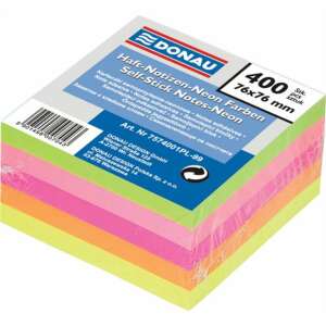 DONAU Haft-Notizen-Neon Farben 400 76x76mm, pachet de notițe autoadezive în culori neon - Carnete notițe