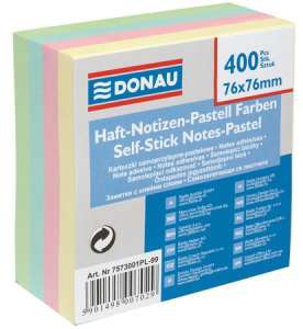 DONAU 400 self-stick notes, pastel colors, 76x76mm - Notepad