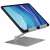 Stojak na tablet Durable RISE srebrny z tabletem, widok pod kątem