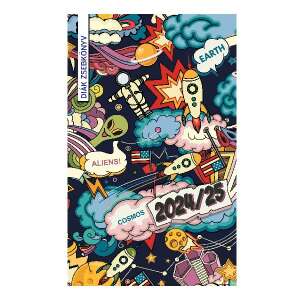 Realsystem student pocket book 2024/2025 with a colorful space design - REALSYSTEM