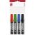 ICO Permanent 12 multi surface marker set, chisel tip, blister pack