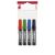 ICO Permanent 12 alcohol marker set, 4 assorted colors, for marking on plastic, glass, metal, wood