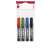 ICO Permanent 12 marker set, 4 colors, 1-4 mm chisel tip, multi-surface marker