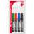 ICO Permanent 12 marker set, 4 colors, 1-4 mm chisel tip, multi-surface marker