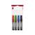 ICO Permanent 12 marker set, 4 colors, 1-4 mm chisel tip, multi-surface marker