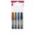 ICO Permanent 12 marker set, 4 colors, 1-4 mm chisel tip, multi-surface marker