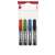 ICO Permanent 12 marker set, 4 colors, 1-4 mm chisel tip, multi-surface marker