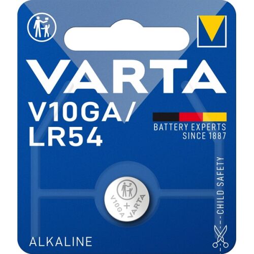 Varta V10GA Alkaline Button Cell Battery, Single Pack