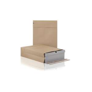 Parcel delivery webshop bag 350x450x80mm, strong kraft paper 200 pcs/box, E-green brown 89171548 - Envelope
