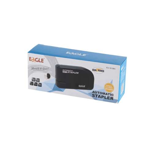 Eagle automatic stapler, dual power, black, 20 sheets, 24/6 staples, with adapter