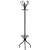 Black metal coat rack with umbrella stand and hat hook, Bistrot model