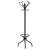 Black metal coat rack with umbrella stand and hat hook, Bistrot model