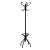 Black metal coat rack with umbrella stand and hat hook, Bistrot model