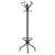 Black metal coat rack with umbrella stand and hat hook, Bistrot model
