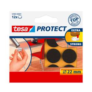 Tesa Protect Extra Strong Filzgleiter, 12er Pack, 22 mm Durchmesser, braun, für Möbel, Stühle, Tische, schützt Böden vor Kratzern - Schreibwaren & Schreibmaterial