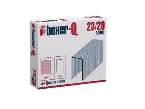 Boxer-Q 23/20 tűzőkapocs, 1000 db/doboz, kiváló minőségű tűzőkapocs