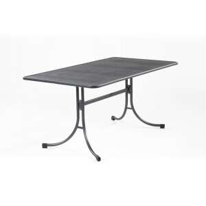 MWH Universal 145 garden table, 145 x 90 x 74 cm, dark gray, metal, outdoor dining table - Garden Table