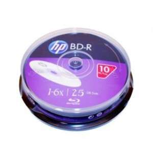 HP BD-R BluRay lemez, 25GB, 6x, 10 db, hengeren, HP 31562114 