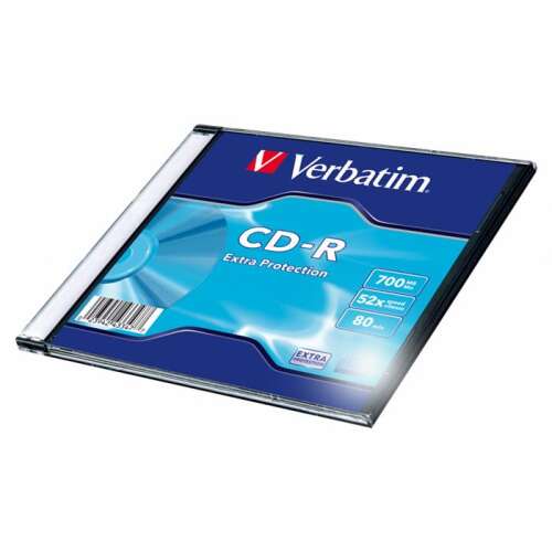 VERBATIM CD-R disk, 700MB, 52x, 1 disk, tenké puzdro, VERBATIM &rdquo;DataLife&rdquo;